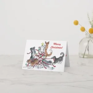 Sheep dog Christmas card