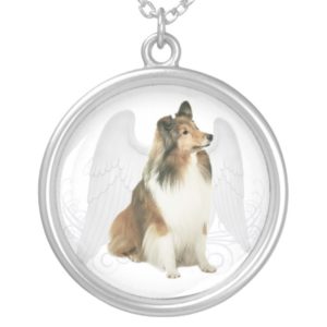 Sheltie Angel Silver Plated Necklace