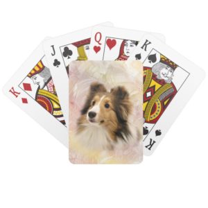 Sheltie face playing cards