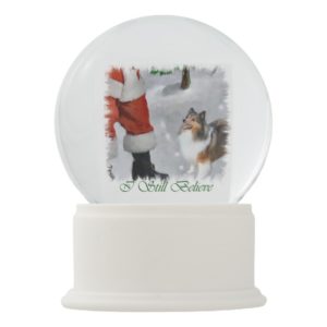 Shetland Sheepdog Believe Christmas Snow Globe