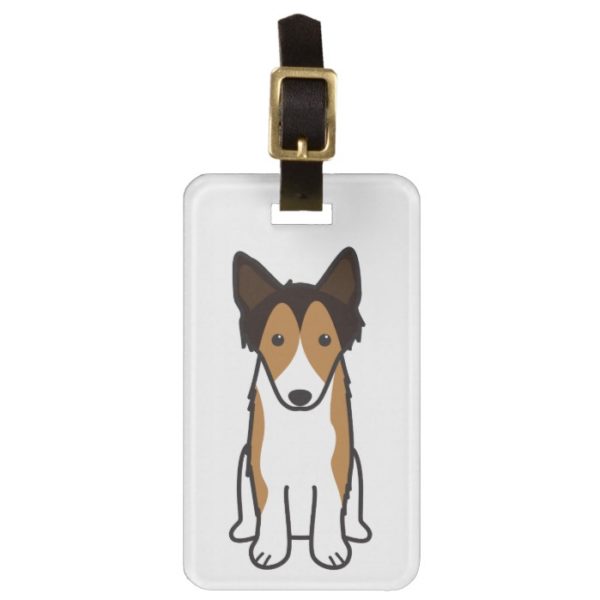 Shetland Sheepdog Dog Cartoon Luggage Tag