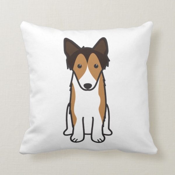 Shetland Sheepdog Dog Cartoon Throw Pillow