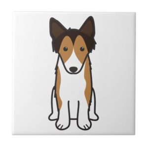 Shetland Sheepdog Dog Cartoon Tile