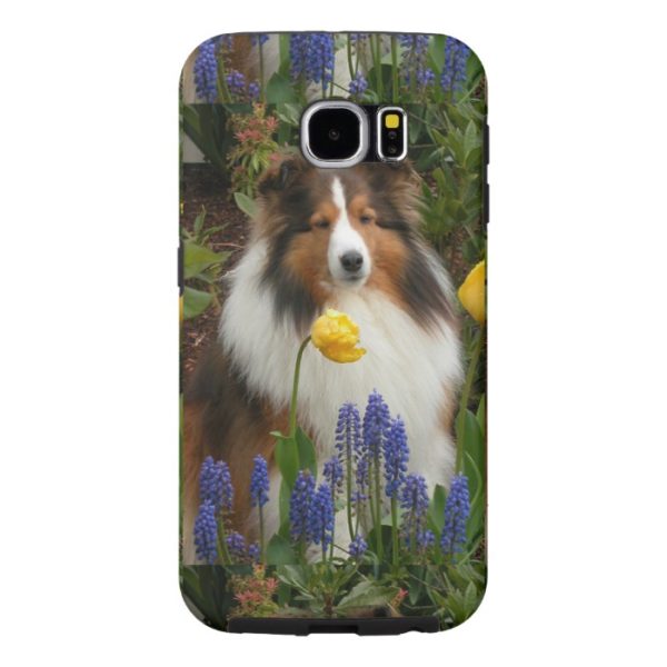 shetland sheepdog in flowers.png samsung galaxy s6 case