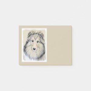 Shetland Sheepdog Painting - Cute Original Dog Art Post-it Notes
