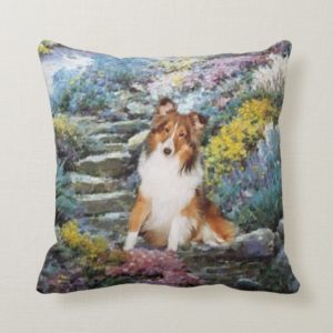 Shetland Sheepdog Sheltie Art Gifts Throw Pillow