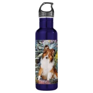 Shetland Sheepdog Sheltie Art Water Bottle