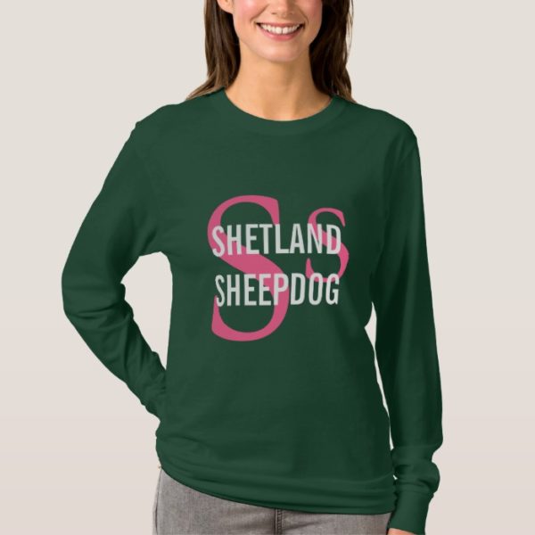 Shetland Sheepdog (Sheltie) Breed Monogram Design T-Shirt