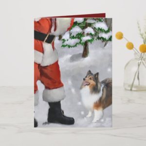 Shetland Sheepdog Sheltie Christmas Gifts Holiday Card