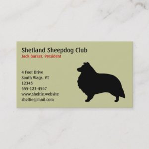 Shetland Sheepdog Silhouette Business Card