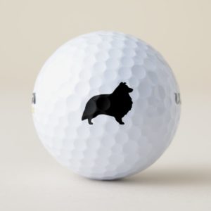 Shetland Sheepdog Silhouette Golf Balls