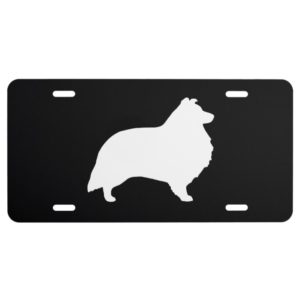 Shetland Sheepdog Silhouette License Plate