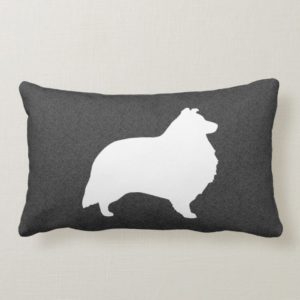 Shetland Sheepdog Silhouette Lumbar Pillow