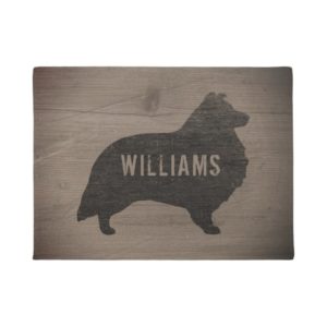 Shetland Sheepdog Silhouette Sheltie Personalized Doormat