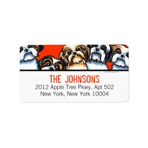 Shih Tzu Dogs Trendy Font Custom Color Label