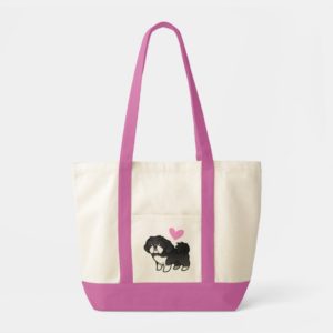 Shih Tzu Love (black and white puppy cut) Tote Bag