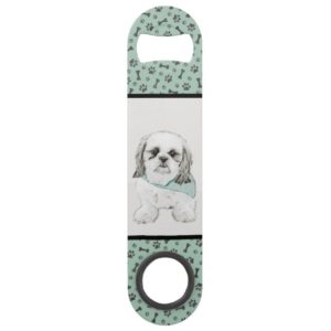 Shih Tzu Painting - Cute Original Dog Art Bar Key