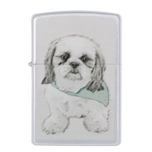 Shih Tzu Painting - Cute Original Dog Art Zippo Lighter