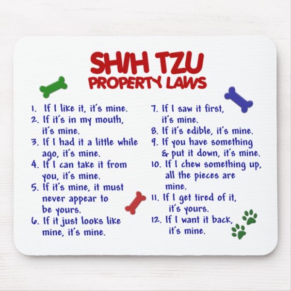 SHIH TZU Property Laws 2 Mouse Pad