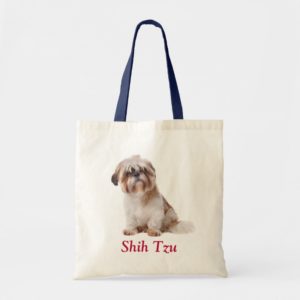 Shih Tzu Puppy Budget Canvas Tote Bag