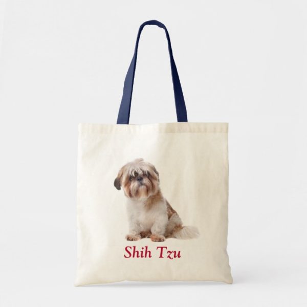Shih Tzu Puppy Budget Canvas Tote Bag