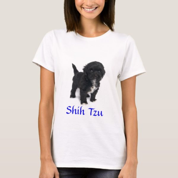 Shih Tzu Puppy  Ladies Baby Doll Fit Tee Shirt
