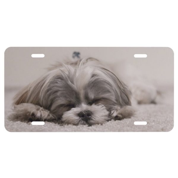 Shih tzu Sleeping License Plate , Sleeping Dog