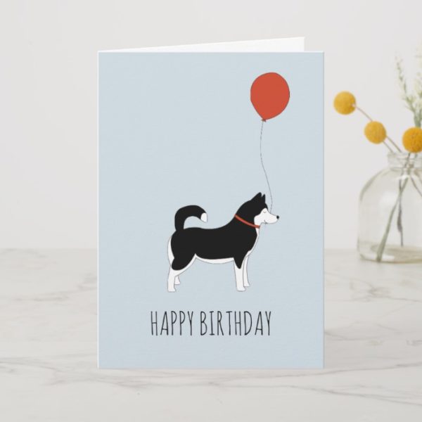 Siberian Husky Birthday Card