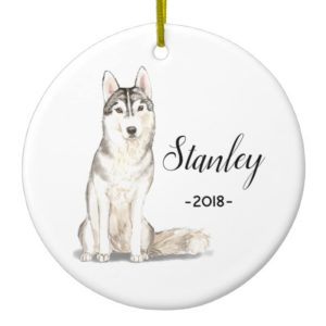 Siberian Husky Christmas ornament