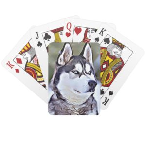 Siberian Husky Digital Painting Playing Cards