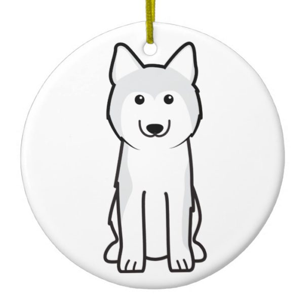 Siberian Husky Dog Cartoon Ceramic Ornament