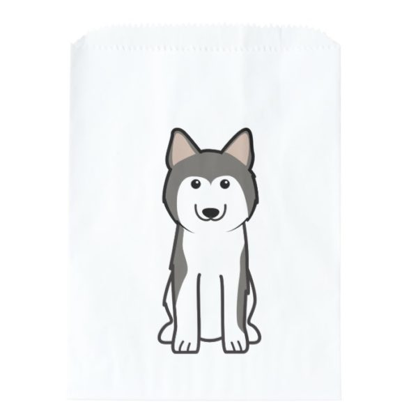 Siberian Husky Dog Cartoon Favor Bag