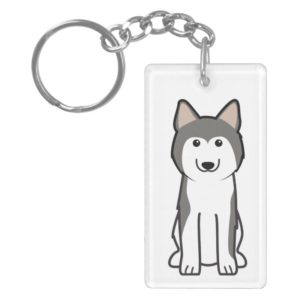 Siberian Husky Dog Cartoon Keychain