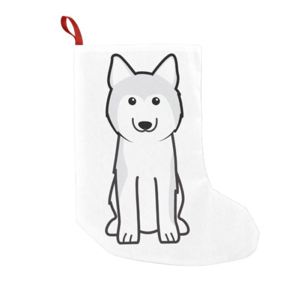 Siberian Husky Dog Cartoon Small Christmas Stocking
