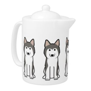 Siberian Husky Dog Cartoon Teapot