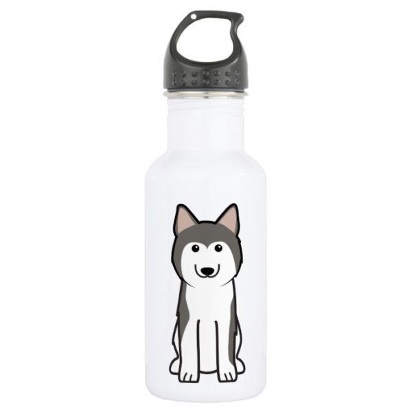 Siberian Husky Dog Cartoon Water Bottle