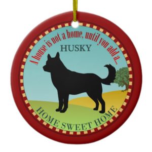 Siberian Husky Home Ceramic Ornament
