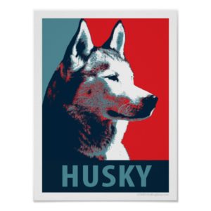 Siberian Husky Political Parody Poster
