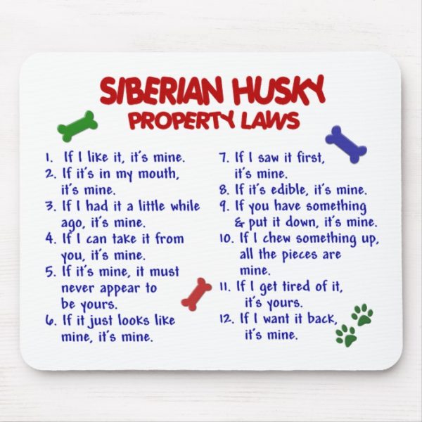 SIBERIAN HUSKY Property Laws 2 Mouse Pad