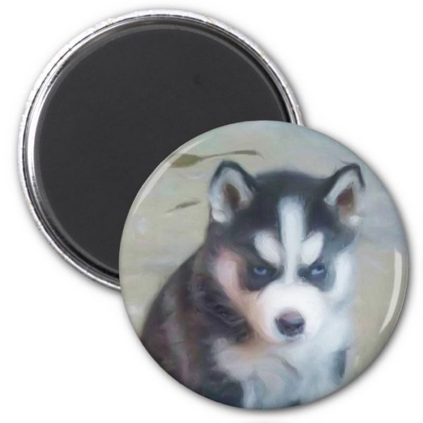 Siberian Husky puppy art Magnet