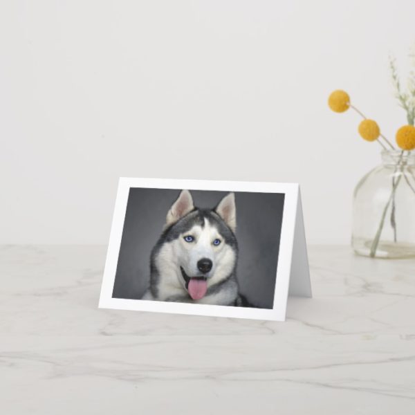 Siberian Husky Puppy Dog Blank Note Card