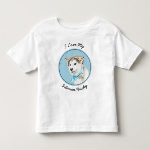 Siberian Husky Puppy Painting - Original Dog Art Toddler T-shirt