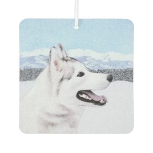 Siberian Husky (Silver and White) Painting Dog Art Air Freshener