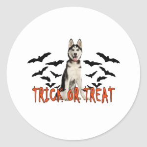 Siberian Husky Trick T Shirts.png Classic Round Sticker