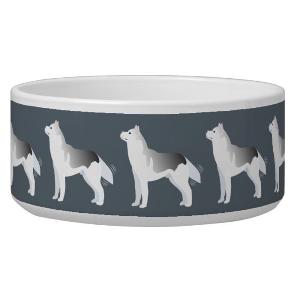 Silver Siberian Husky Basic Breed Customizable Bowl