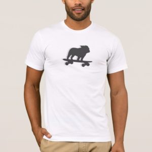 Skateboarding Bulldog Silhouette T-Shirt