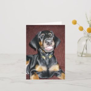 Smiling Doberman Pinscher Puppy - Blank Note Card