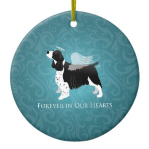 Springer Spaniel Angel Dog Pet Memorial Design Ceramic Ornament
