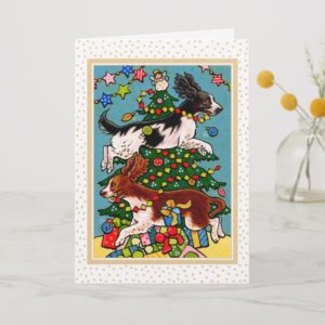 Springer Spaniel Dog Christmas Greeting Card
