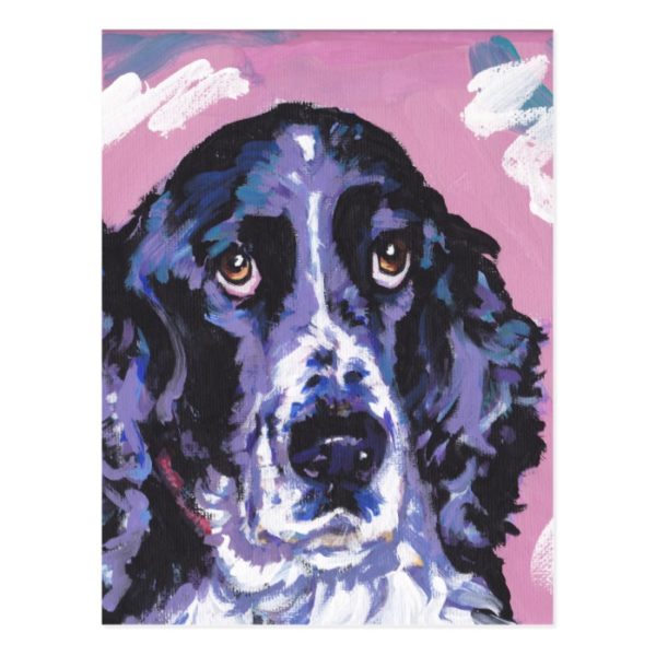 springer spaniel pop dog art postcard